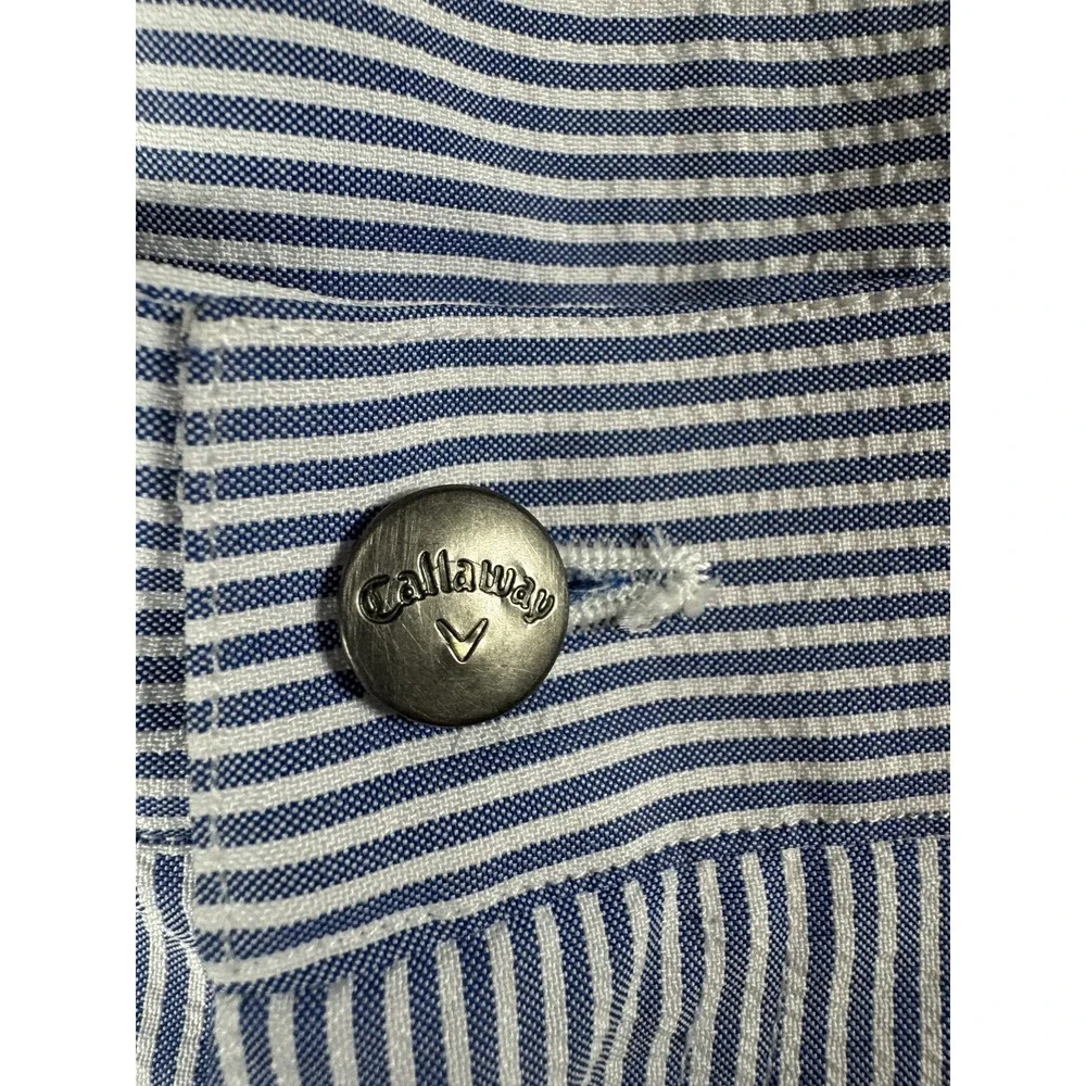 Callaway Shorts Mens 36 Blue‎ White Striped Golf Performance Lightweight Classic